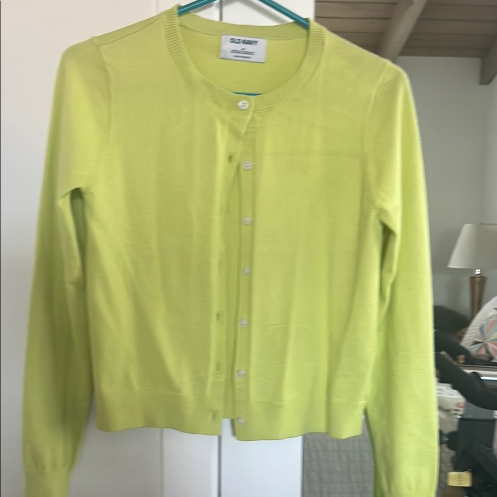 Old Navy Green Cardigan Sweater Lightweight Knit
